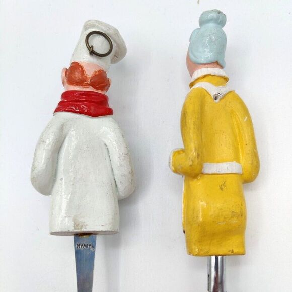 Vintage Cheese Board Utensil Set Chef and Baker Unique Rare Slicer and Knife 50s - Picture 4 of 4